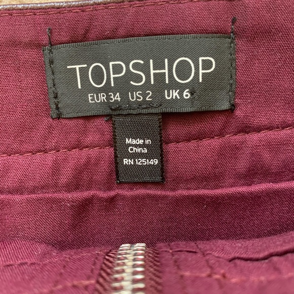 BNWOT Plum TOPSHOP Zip Vegan Leather Moto Skirt - Picture 3 of 6